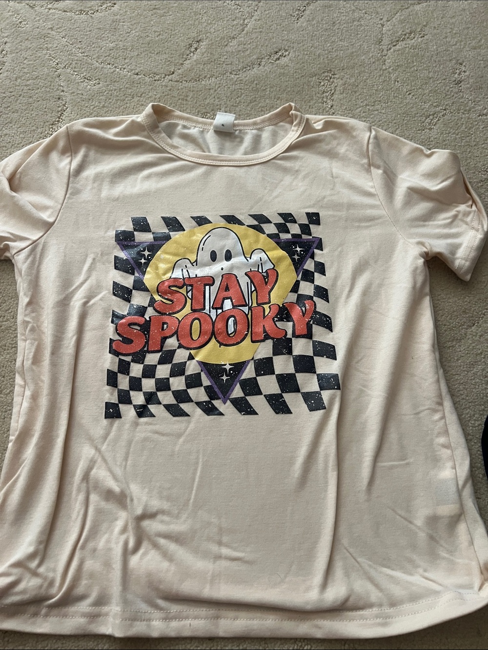 Kids "Stay Spooky" Graphic Tee - Light Pink
